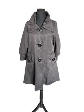 Montanaco Gray Trench Coat M Chic Minimalist Quiet Luxury Jacket